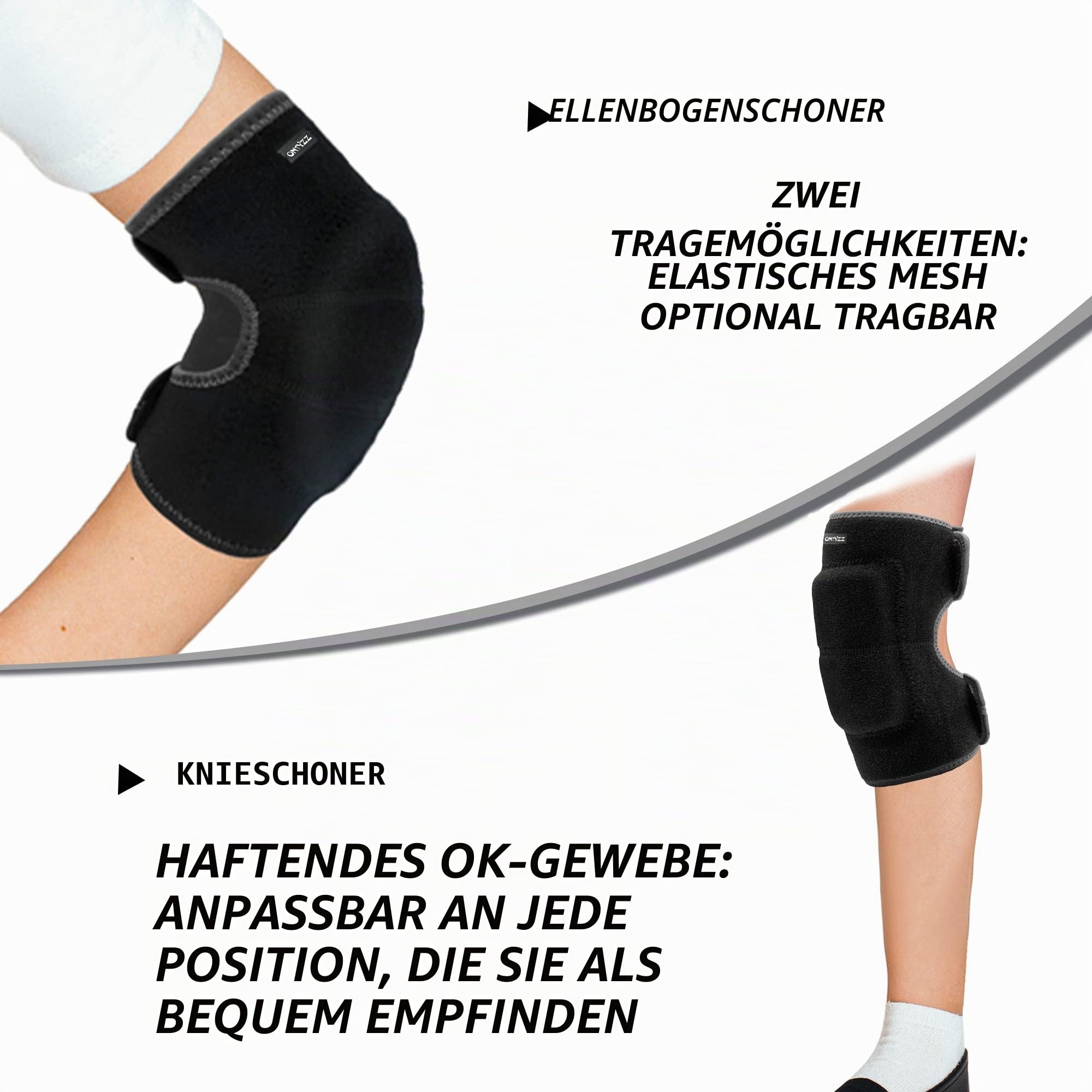 ONTYZZ Kinder Knieschützer Jungen Mädchen Einstellbar Weich Knieschoner mit Verdickten SBR Pad Guard Kniepolster für Downhill Radfahren Tanzen Volleyball Krabbeln Sport Kniebandagen