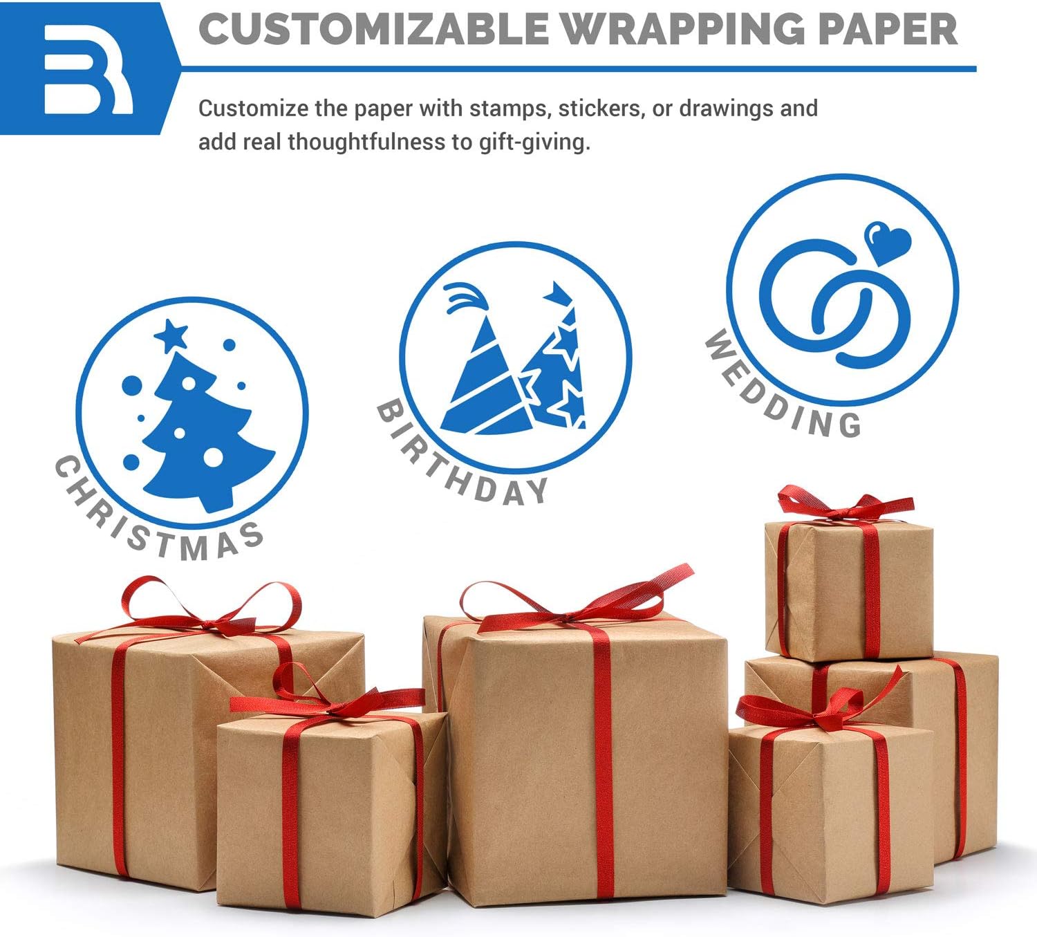 Brown Jumbo Kraft Paper Roll - 18" x 2100" (175') Made in The USA - Ideal for Packing, Moving, Gift Wrapping, Postal, Shipping, Parcel, Wall Art, Crafts, Bulletin Boards, Floor Covering, Table Runner