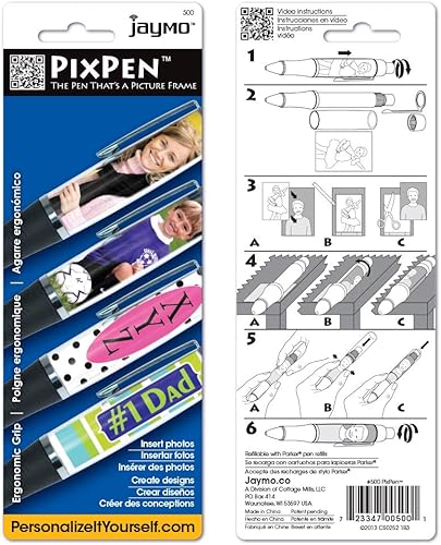 Miniatura 3 de Jaymo PixPen - Bolígrafo de fotos de bricolaje - Crea tu propio bolígrafo personalizado - Inserta fotos de billetera de 2.5 x 1.75 pulgadas o crea e