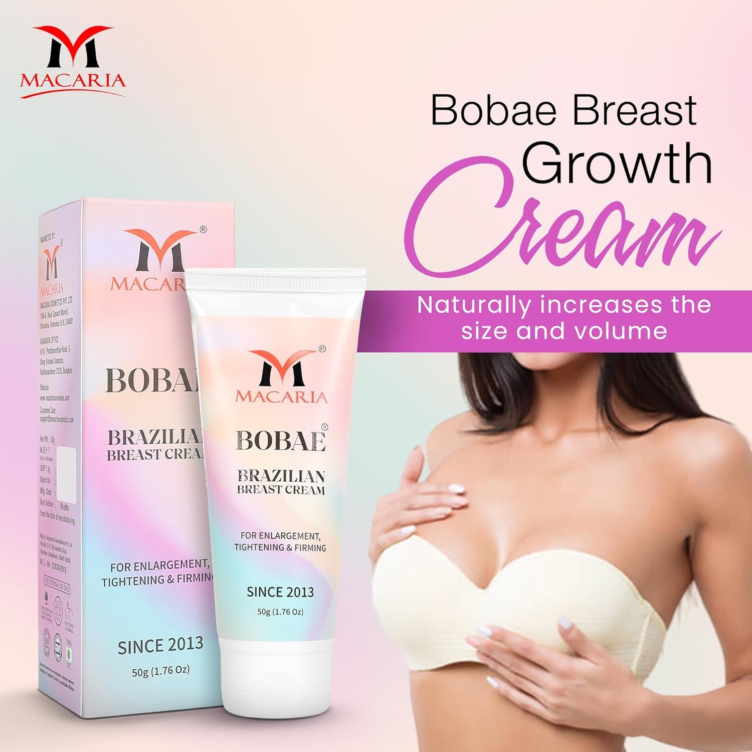 Bobae Brazilian Breast Lift Cream, Brazilian Breast Care Cream, Breast Grow Fast Cream, Strengthens Skin Elasticity & Firmness breast cream enlargement Grow Fast