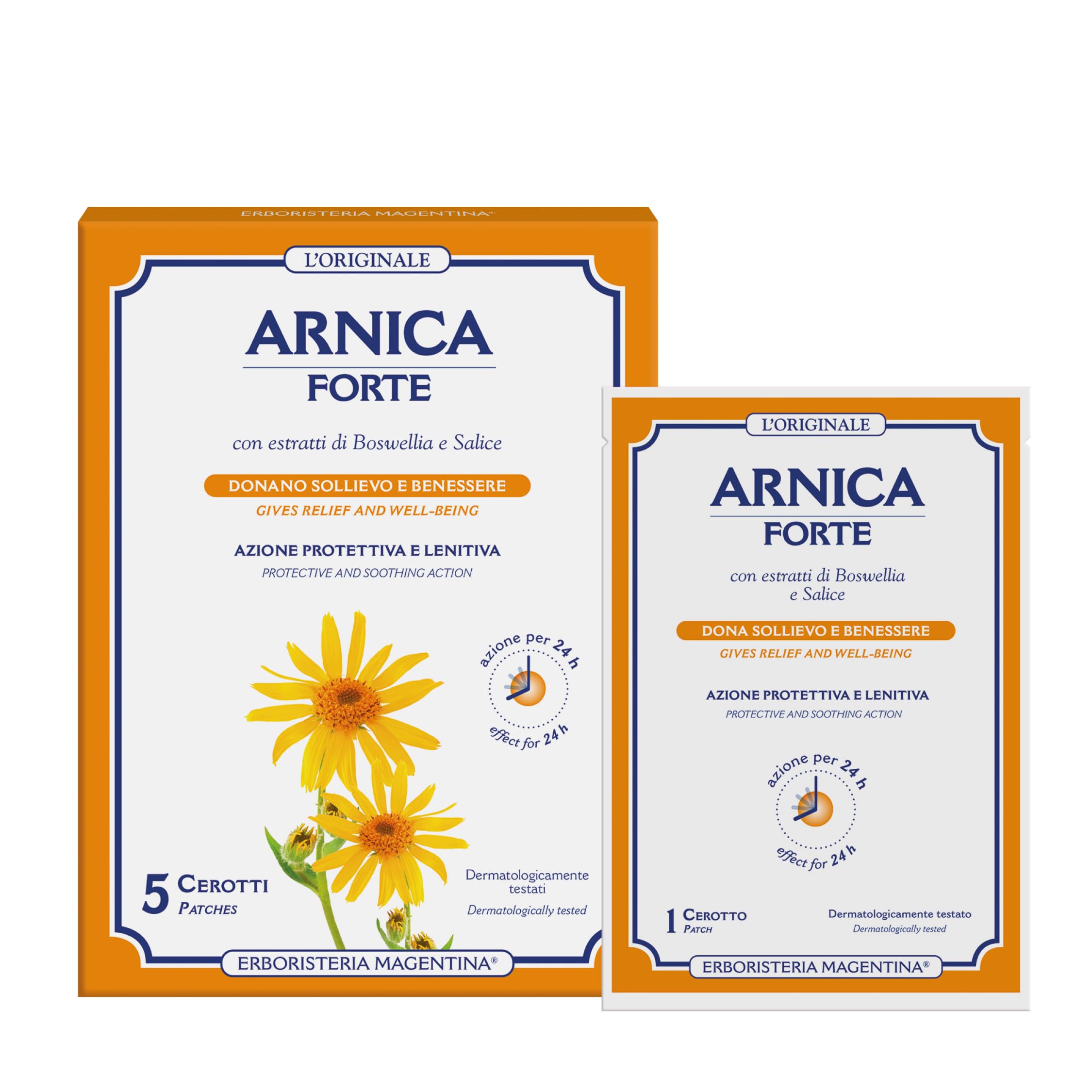  Erboristeria Magentina Arnica Forte 5 Strappati Dispostibili - Per Uso Cosmetic - Extratti Vegetali Inclusi Arnica Mont