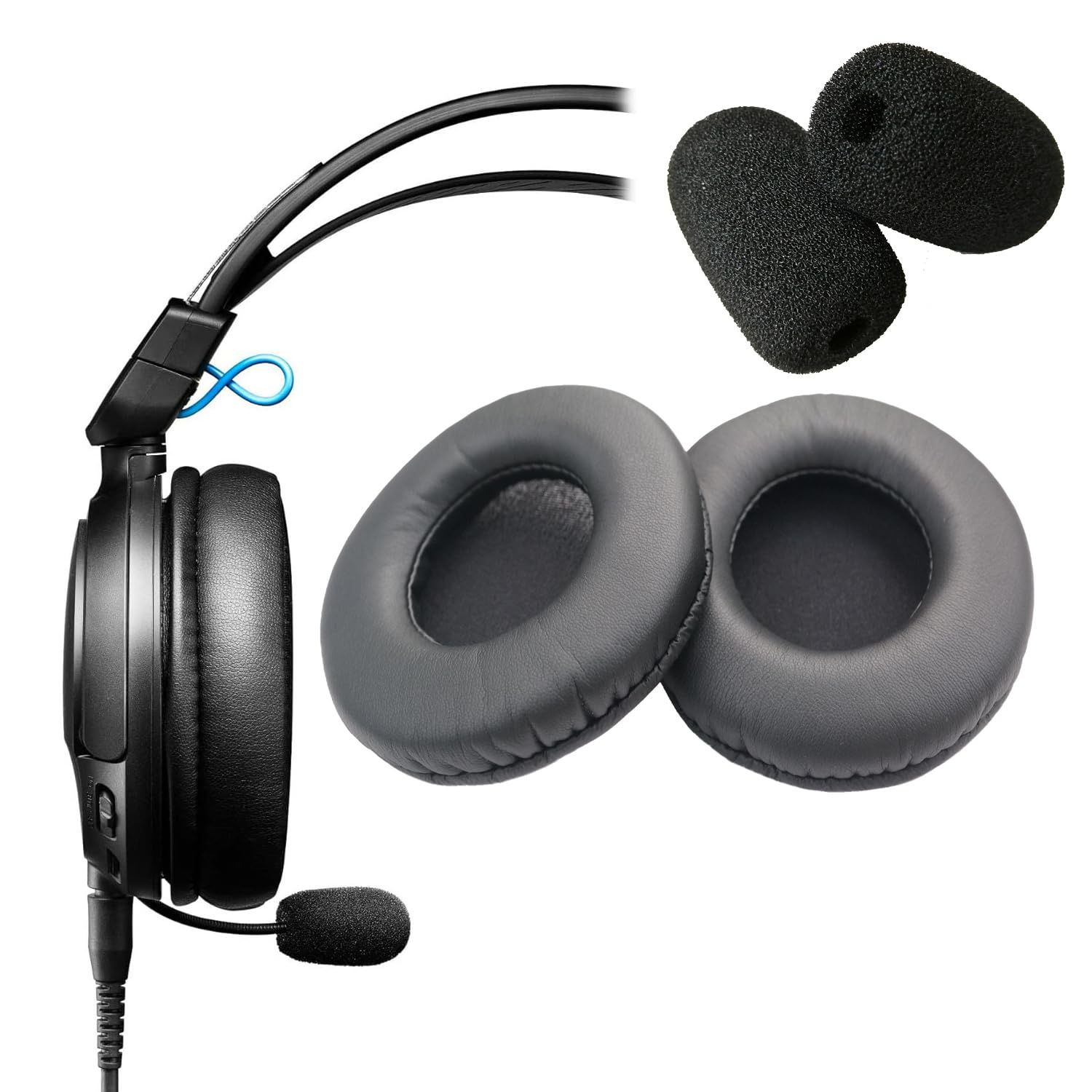 Amazon | ATHGL3 交換用イヤーパッド + 防風マイクコットント対応 ATH