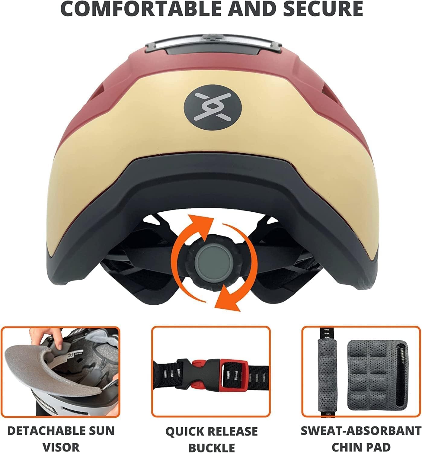 XNITO Casco de bicicleta con luces LED, casco de bicicleta urbano para adultos, hombres y mujeres, certificado dual CPSC y NTA-8776, bicicletas eléctricas clase 3, scooters, una rueda, para viajes,