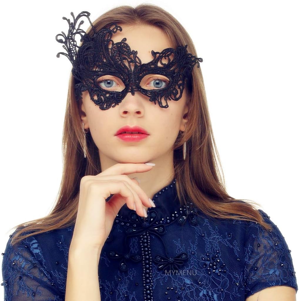 MYMENU Masquerade Mask for Women Venetian Lace Eye Mask For Party Prom Ball Costume Mardi Gras