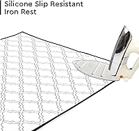 Vista 2 de Encasa XO Ironing Mat/Pad (Large 48"x28") with 3mm Padding & Silicone Iron Rest for Steam Pressing on Tabletop or Bed - Heat Resistant, Portable