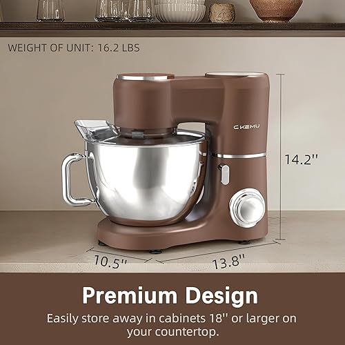 Miniatura 2 de Batidora de pie, cuenco de acero inoxidable de 9 cuartos de galón, potencia profesional de 660 W, múltiples opciones de velocidad, diseño