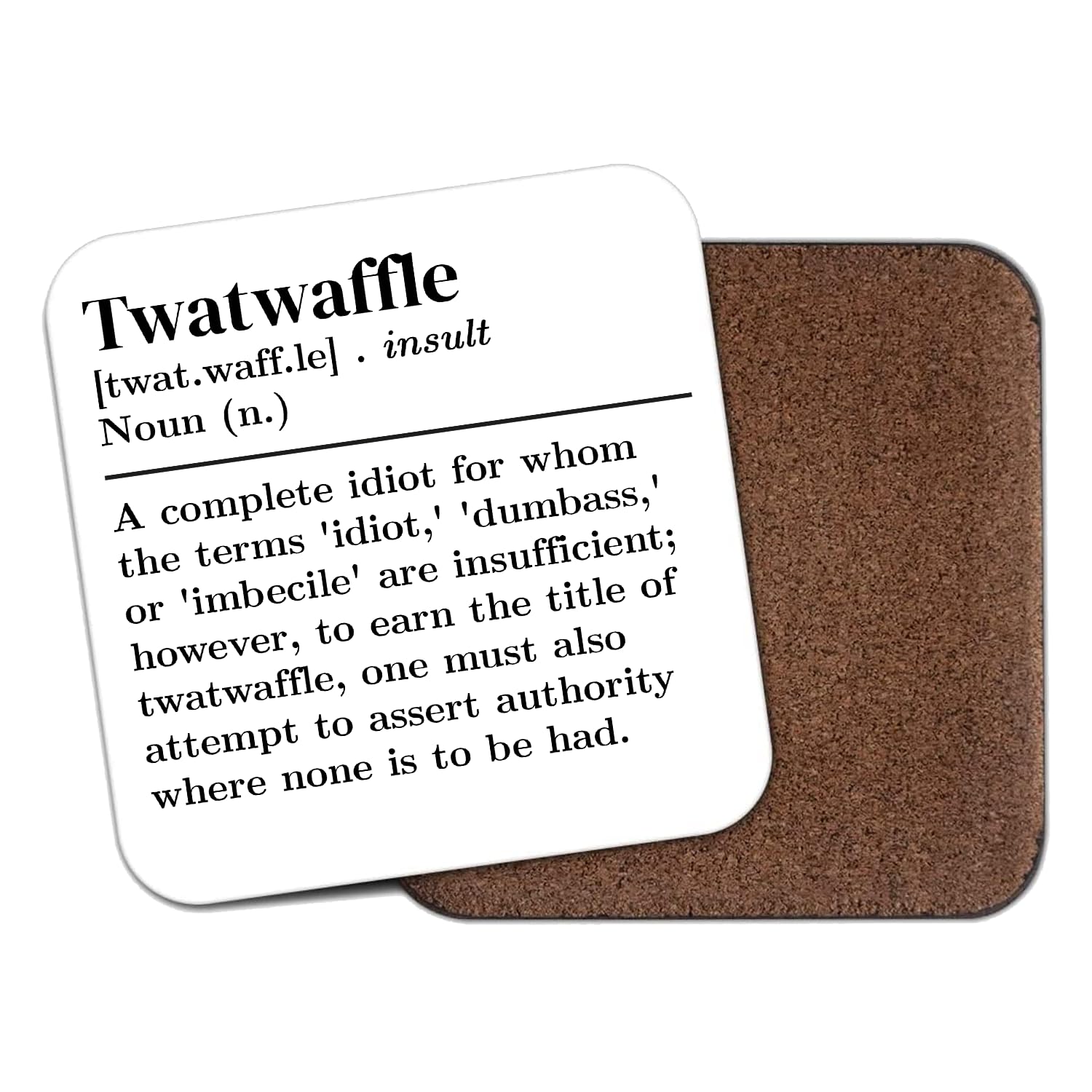 Smartypants White T*Atwaffle Dictionary Definition Coaster Novelty Yorkshire Accent Words Funny Be Reight Chuffed Nora Ey Up! Duck Mardy Bum Flippn' Eck Home Kitchen Gift Present