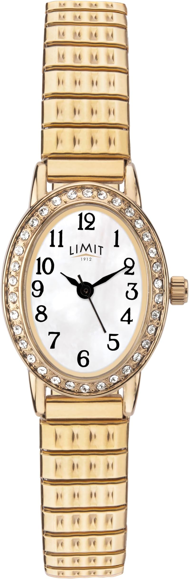 Women's Quartz Watch with White Dial Analogue Display and Gold Stainless Steel Bracelet 6030.01