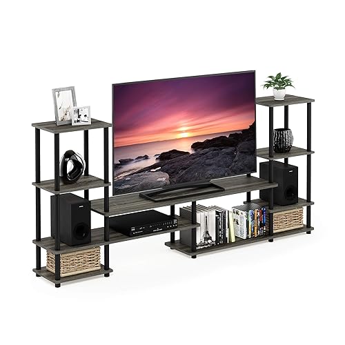 Turn-N-Tube Grand Entertainment Center, French Oak Grey/Black