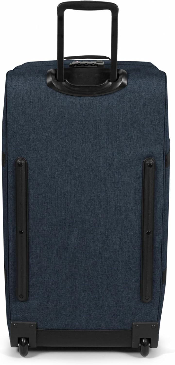 EASTPAK Tranverz L – 121L Large Soft Sided Checked Luggage, Dual Compartments, TSA Lock, Compression Straps & Smooth Inline Wheels, Triple Denim