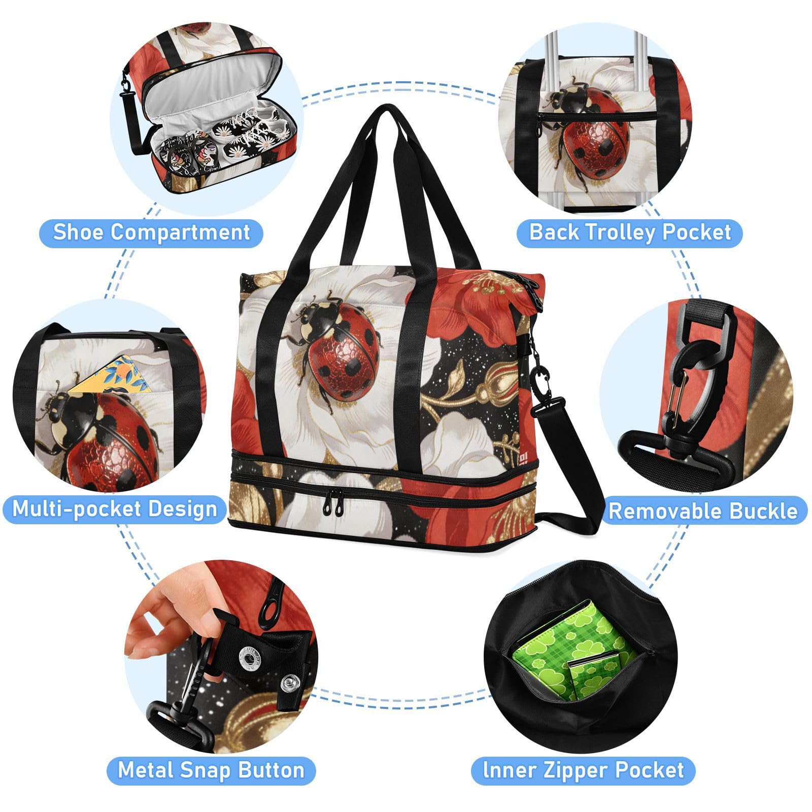 Lot de 2 grands sacs de transport rouges avec poche humide et sangle réglable pour la gym, le sport, pour homme et femme