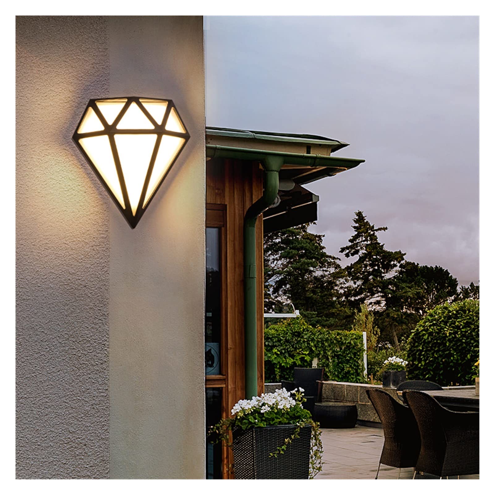 VDOQTLJT Wall lamp Retro Outdoor Light Europe Villa Sconce Lamp Waterproof Exterior Garden Doorway V-intage Porch Decorate Room Lights(Bigframe,CoolWhite)