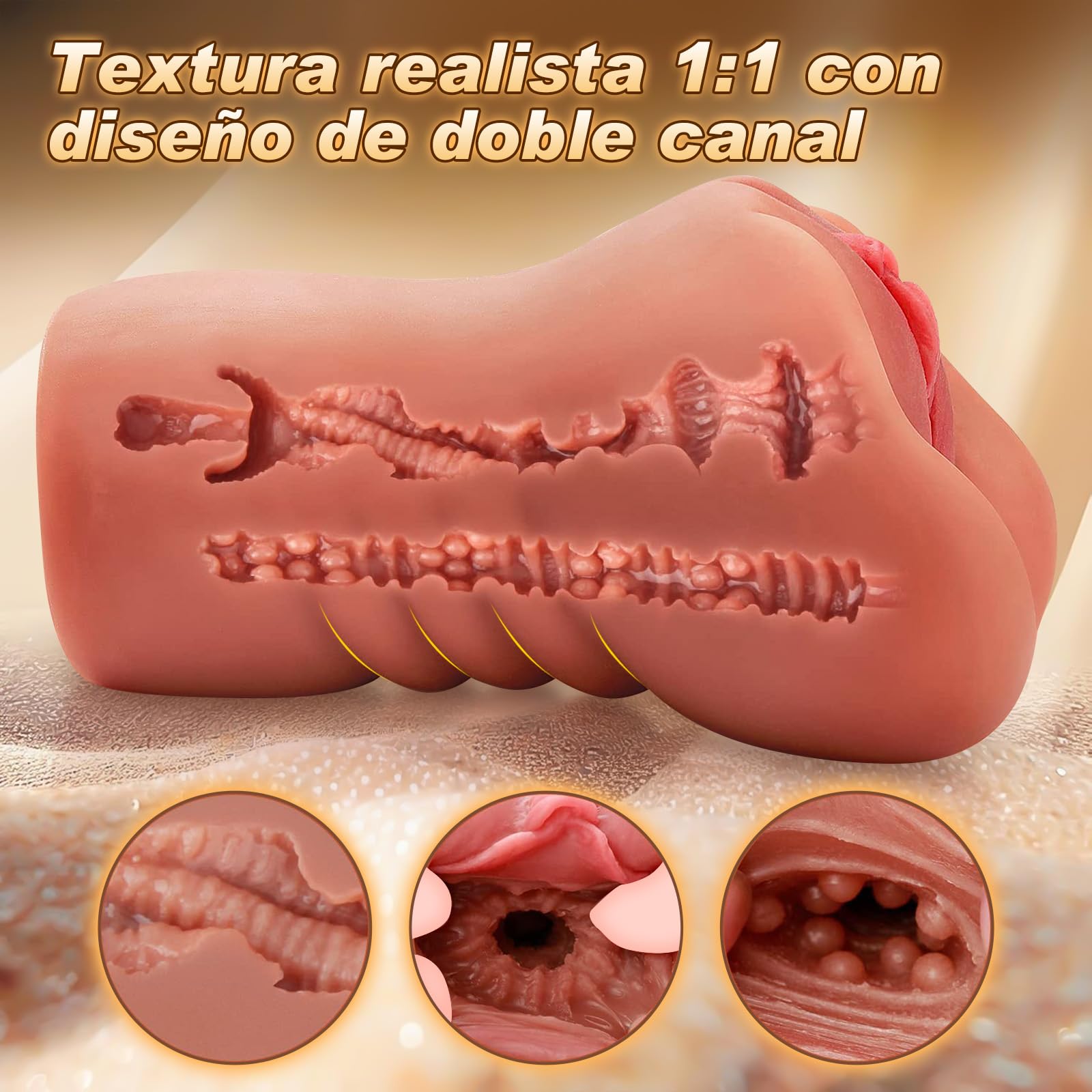 2 EN1Masturbador Realista, 3D Vagina Anal Coño de bolsillo grande - juguete sexual masturbándose para hombres masturbador - Masturbádores eróticos Masculinos