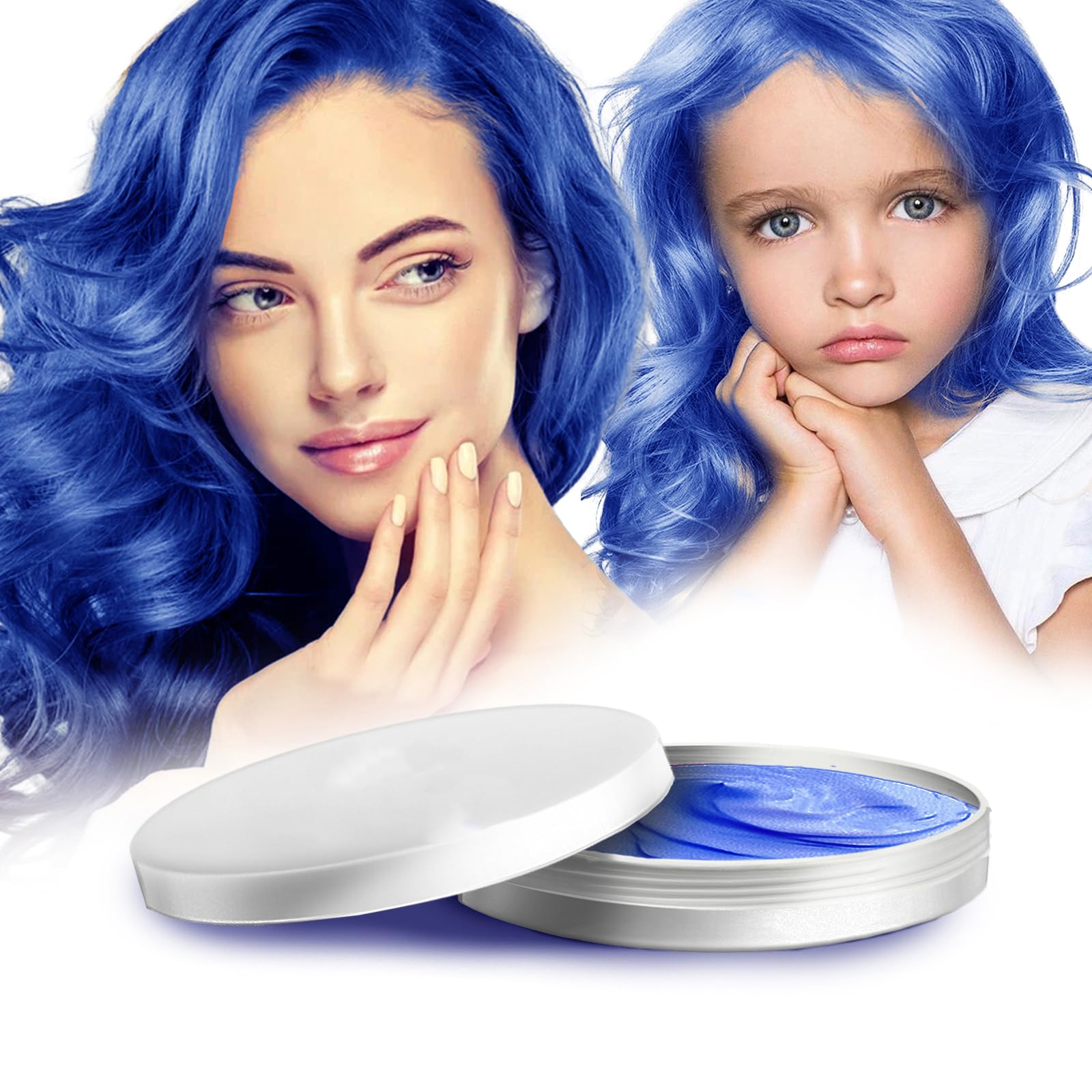 COLAYERIST Blue Hair Color Wax, Temporary Washable Hair Color Dye for Kids, Temporary Dye Wax Natural Hairstyle Cream Hair Pomades for Women & Men
