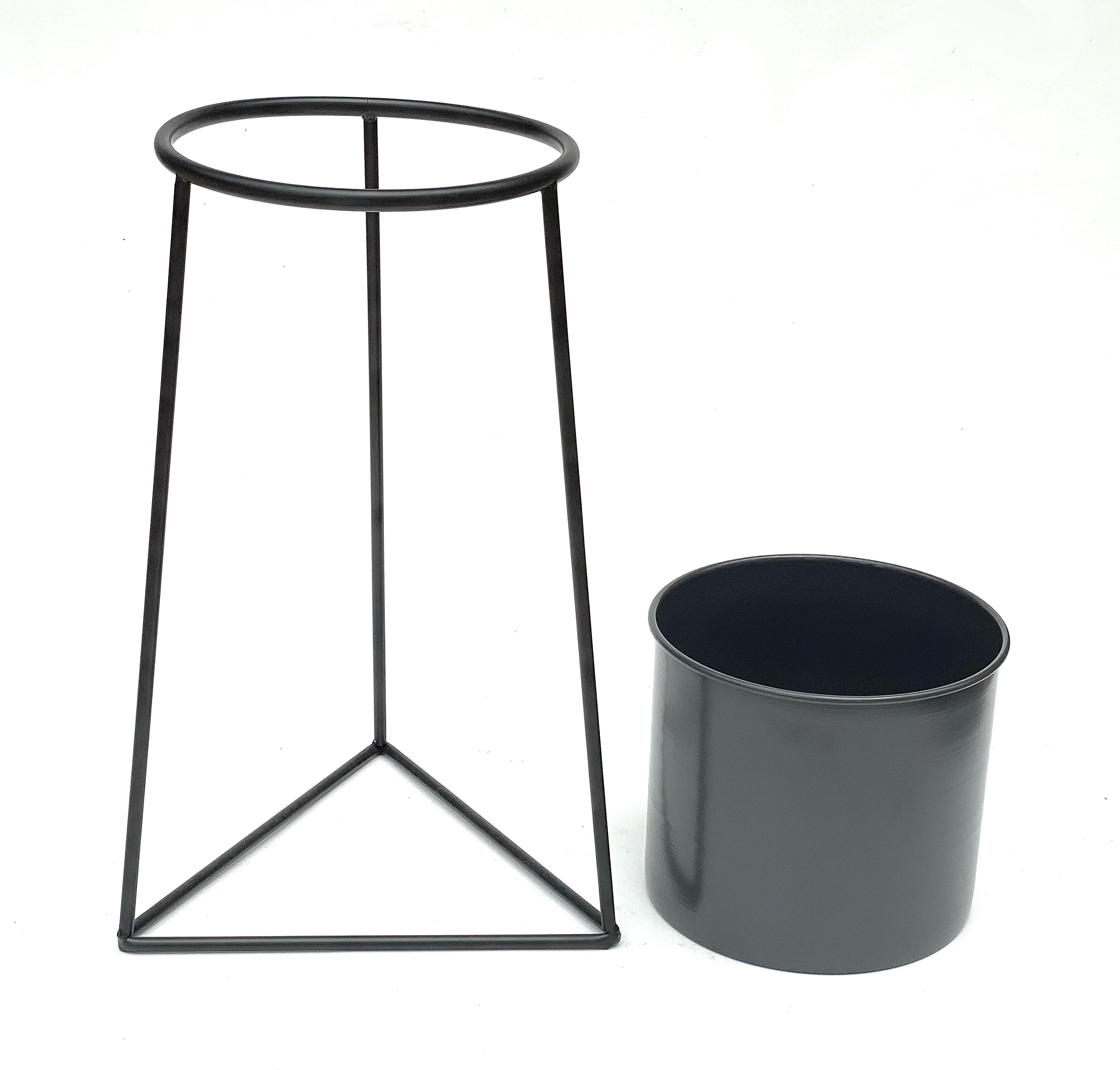 DanDiBo 96052 Sgabello Per Piante Con Vaso In Metallo - 45 Cm, Nero/Grigio, Portata 20 Kg - 5