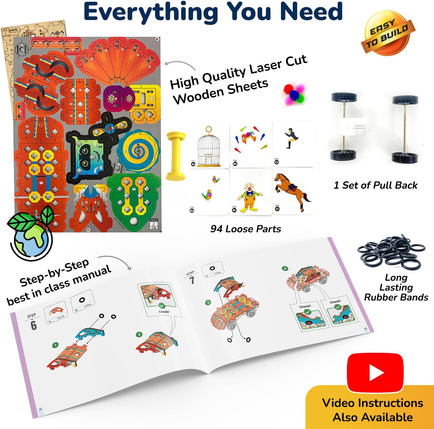Smartivity 20in1 Spin-n-Go Kit for Kids Ages 6-7-8-9-10-11-12 I Build a Moving Robot, CAR, Airplane & More I Birthday Gifts for Boys & Girls | DIY Science Toy for Kids 6-12 Years Old