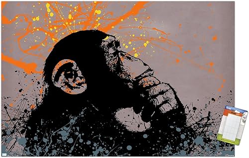 Trends International Thinker Monkey - Póster de pared de la colección Graffiti