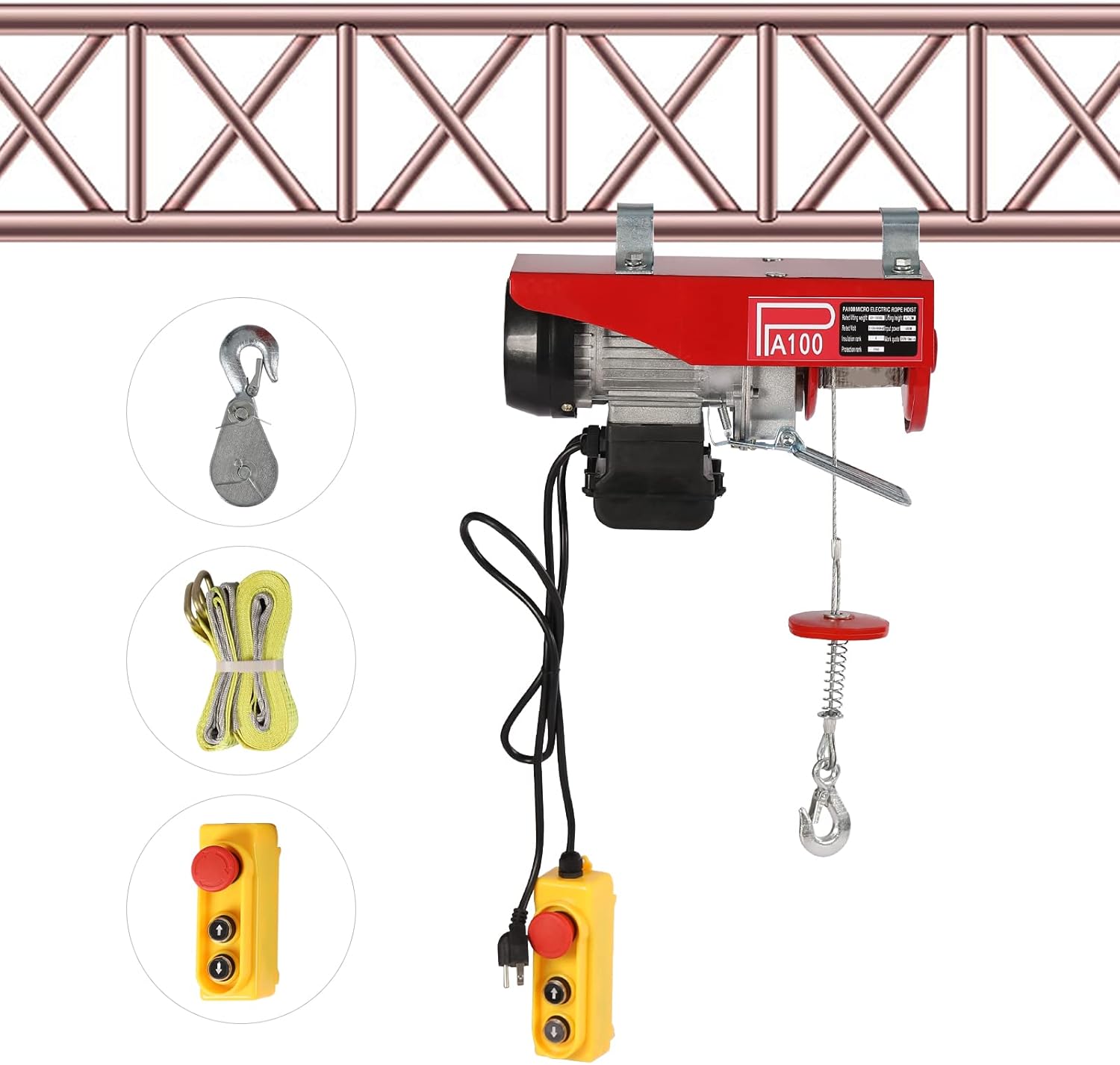 Electric Hoist, 220lbs Electric Winch, Electric Lift, 110V