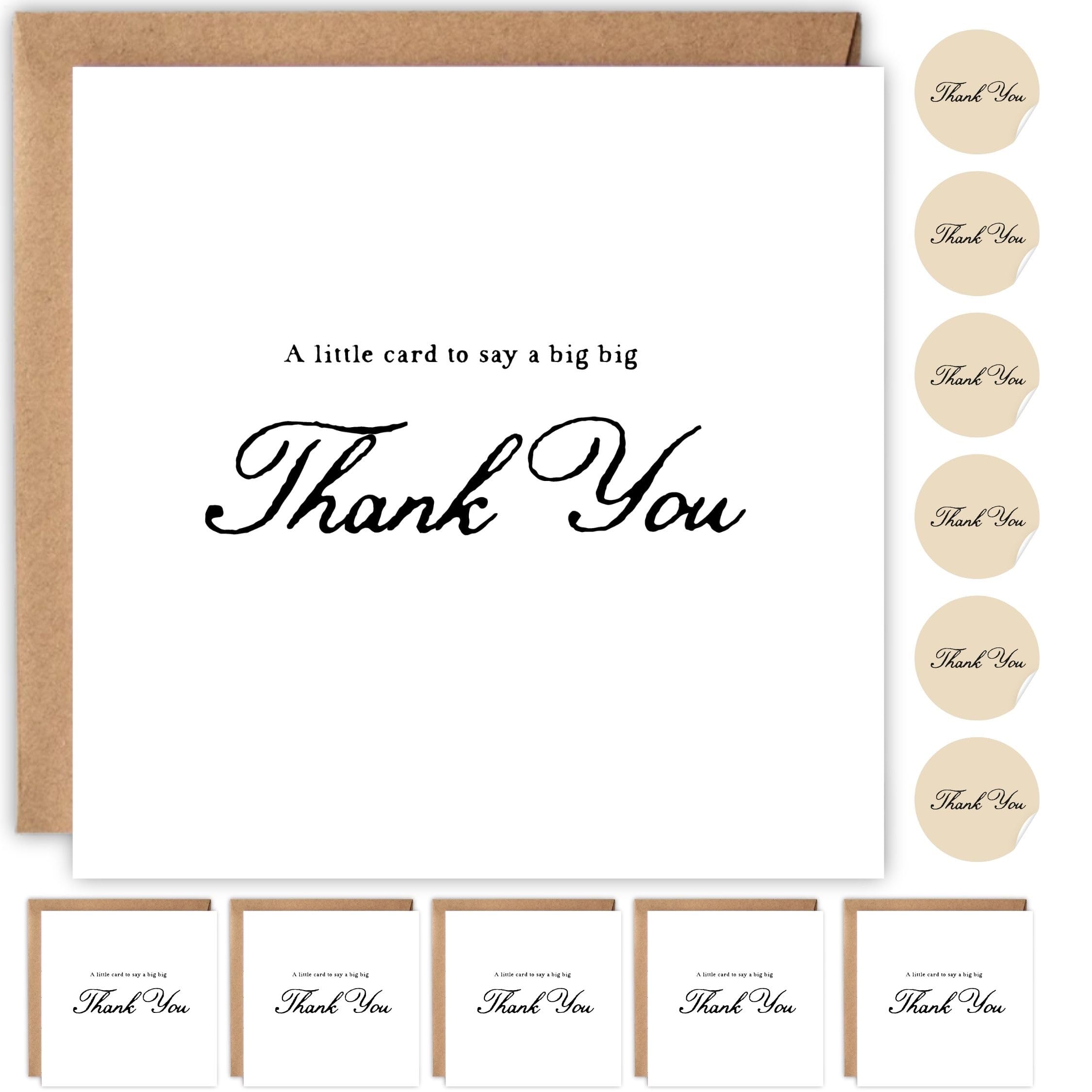 6 Thank You Cards Multipack with Envelopes and Stickers - Teacher Christmas - Thank You Card Gifts for Women - 14cm