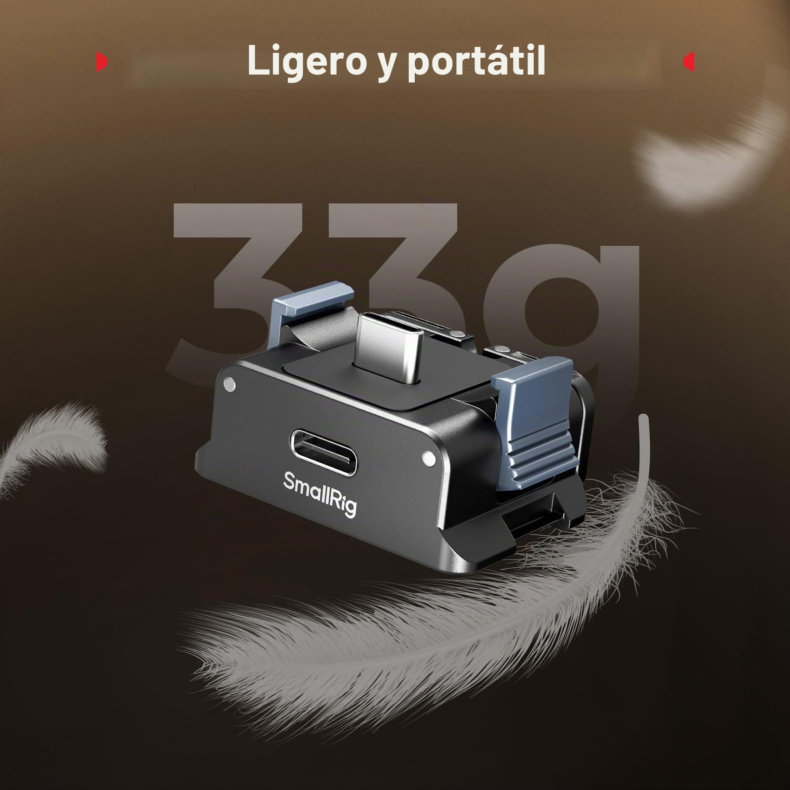 SMALLRIG Dock Carga para Osmo Pocket 4/3 - Aluminio con 1/4", Garras Plegables para Trípodes/Monopies y Base Arca - 5376