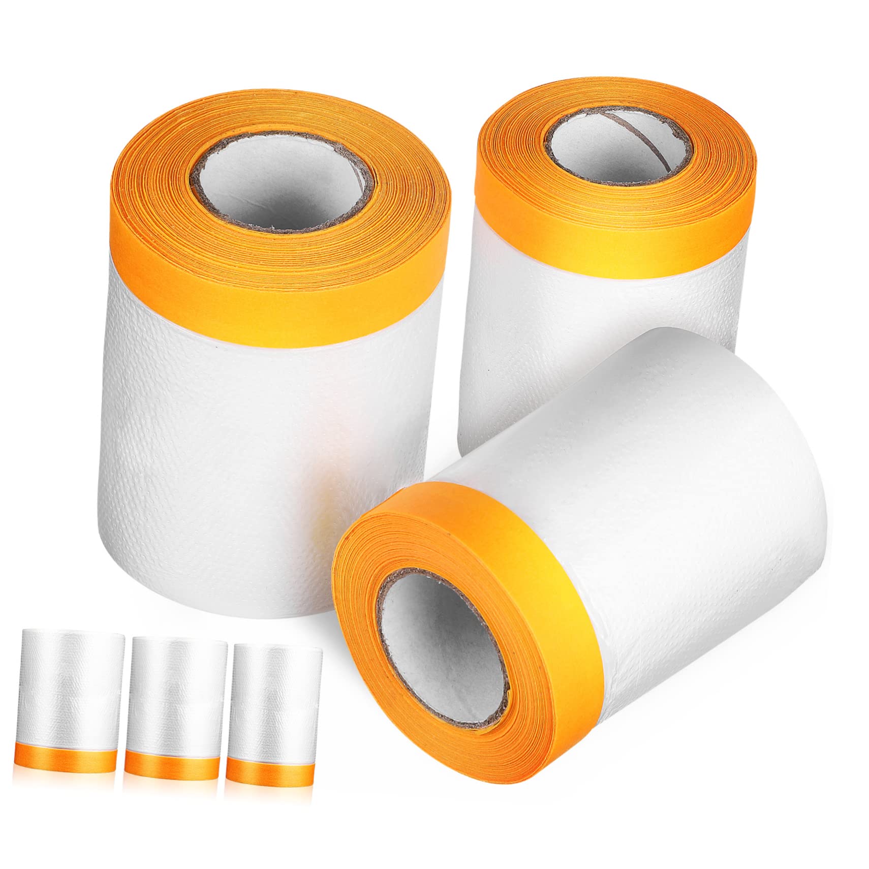 Kisangel 6Rolls Self Adhesive Masking Covering Films Transparent Floor Protection Tapes for Furniture Carpet and Mural Projects