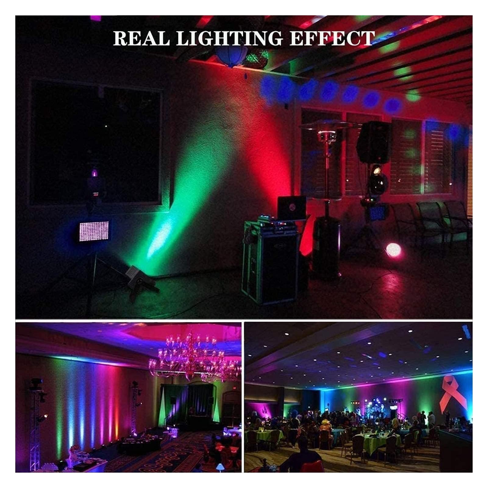 56 LED Par 64 Blinder Licht RGBW DJ Bühnenlichter, drehende Windmühleneffekt Party Beleuchtung mit Sound aktivierte Remote DMX Control Stage Wand Waschlicht für Disco Club Hochzeit Geburtstag