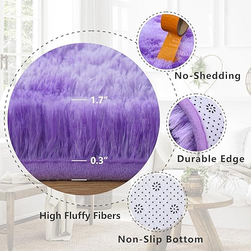 Miniatura 4 de Jocovieh Alfombras grandes y suaves para sala de estar, dormitorio, 6 x 9 pies, alfombra de felpa moderna para interiores de niños y niñas, alfombra