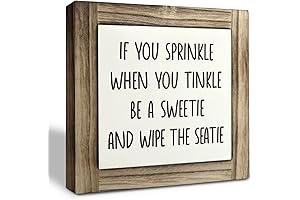 Funny Restroom Wood Plaque Sign, If You Sprinkle When You Tinkle and Wipe