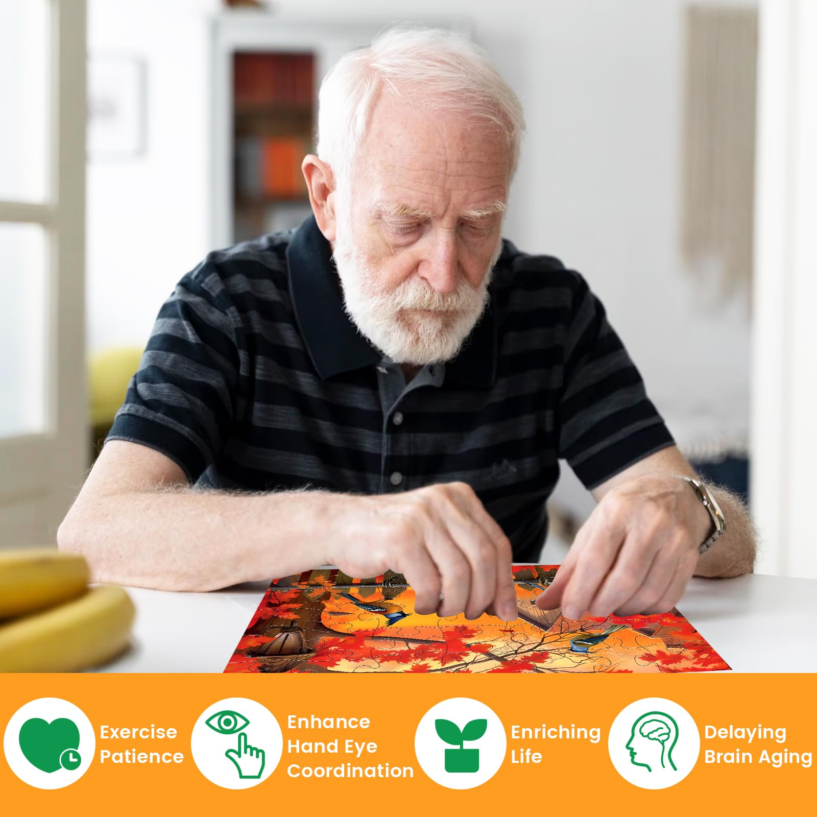 Amazon | 35 大きなピースパズル 高齢者用 2パック 木製認知症パズル