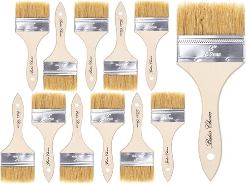 Miniatura 14 de Bates- Juego de pinceles de cerdas naturales - Varios tamaños, paquete de 24, brochas desechables para pintura, tinte de madera y más
