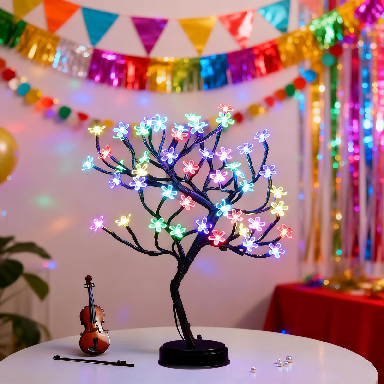 Amazon.com: Pooqla 18 Inch 48 LED RGB Cherry Blossom Tree Light