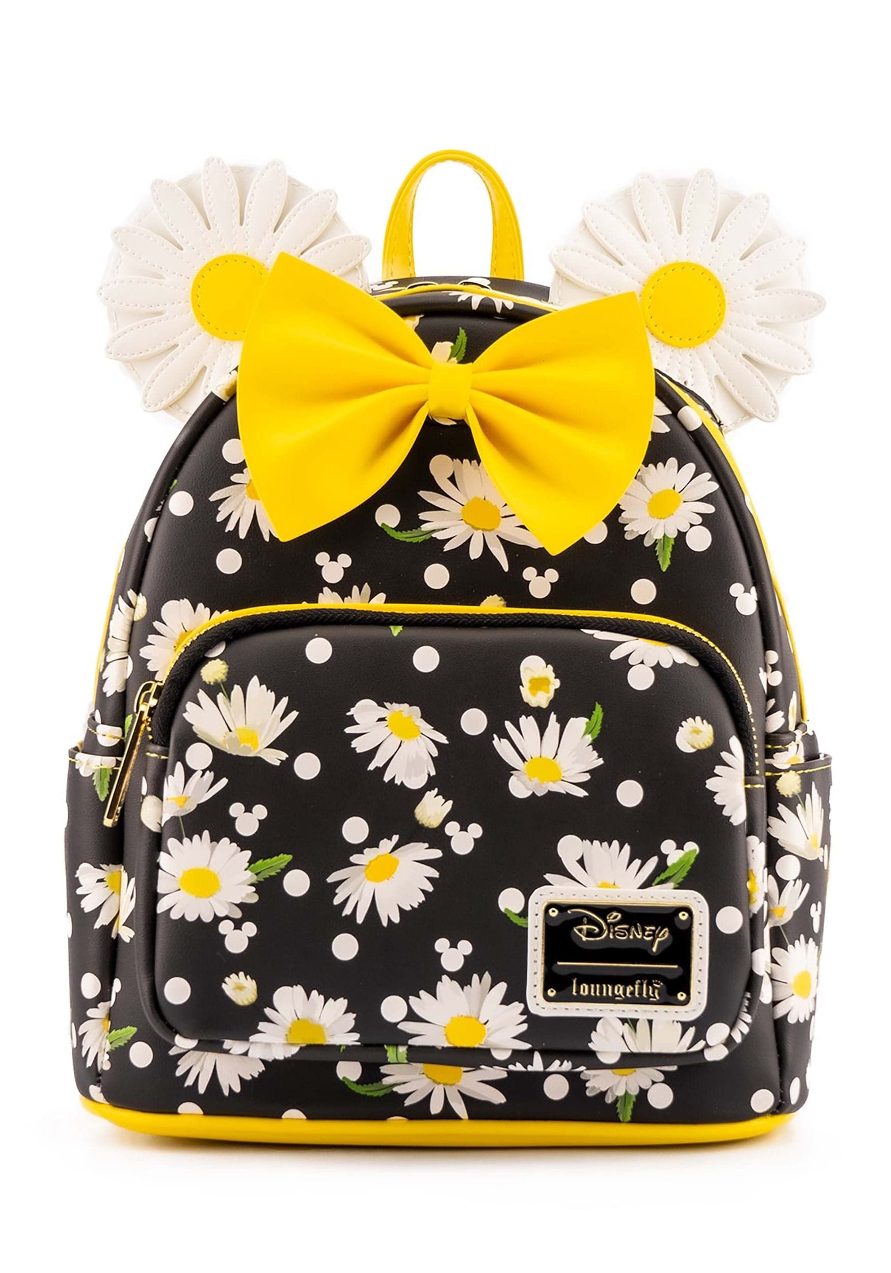 Loungefly Minnie Mouse Daisies Mini Backpack BlackWhiteYellow