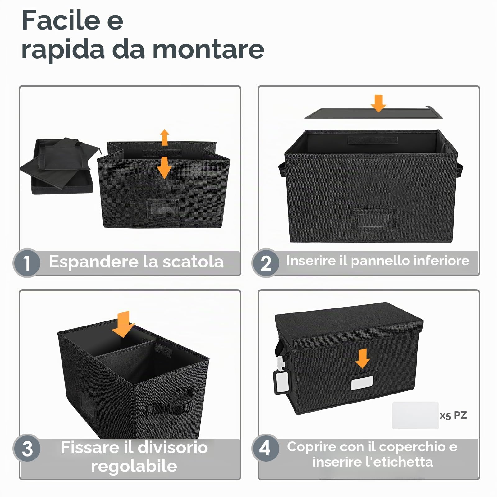 Woodoulogy Contenitore per dischi in vinile per LP da 7"/45 giri (nero, 1 pezzo)