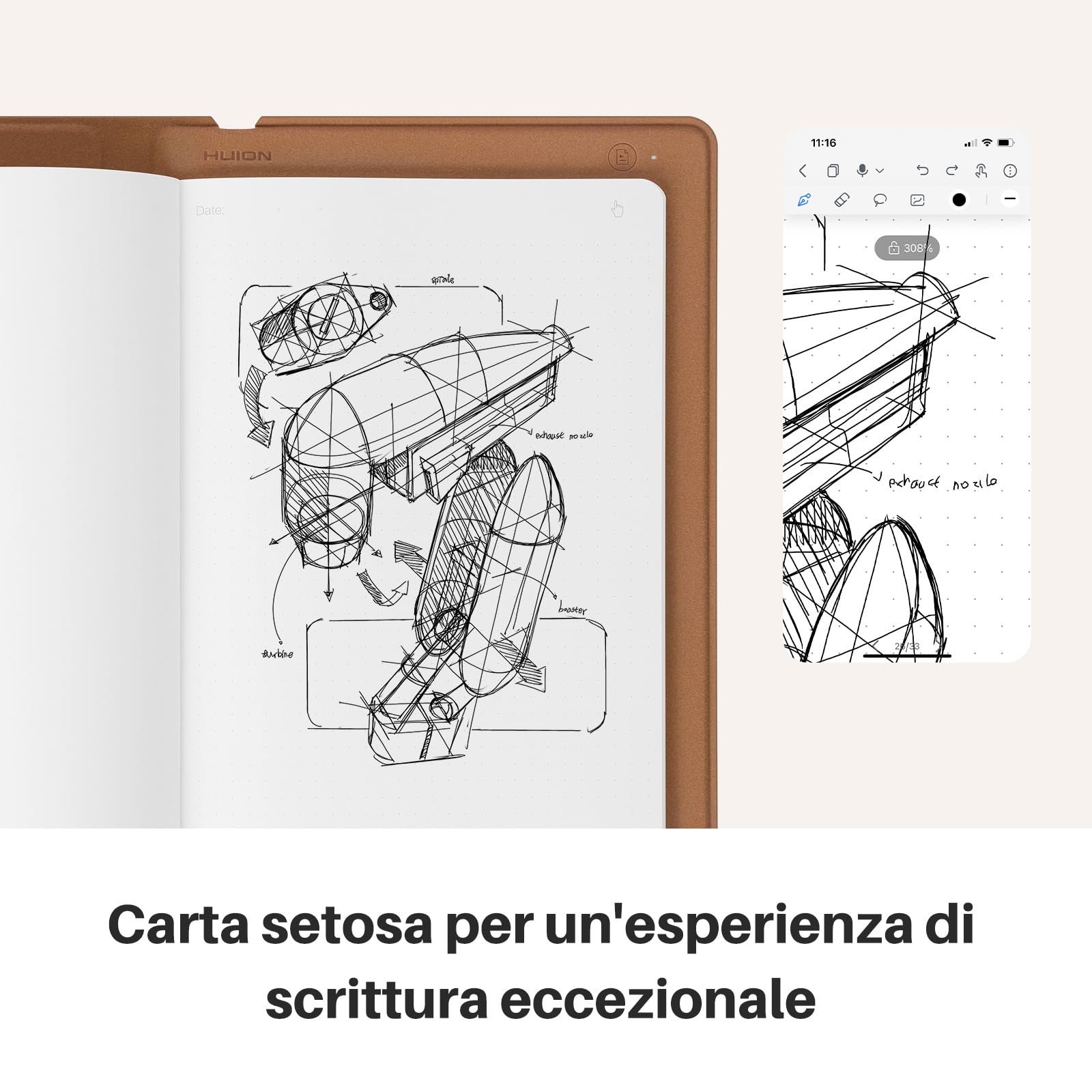 HUION Note X10 Taccuini di Ricambio Carta Confezione da 3
