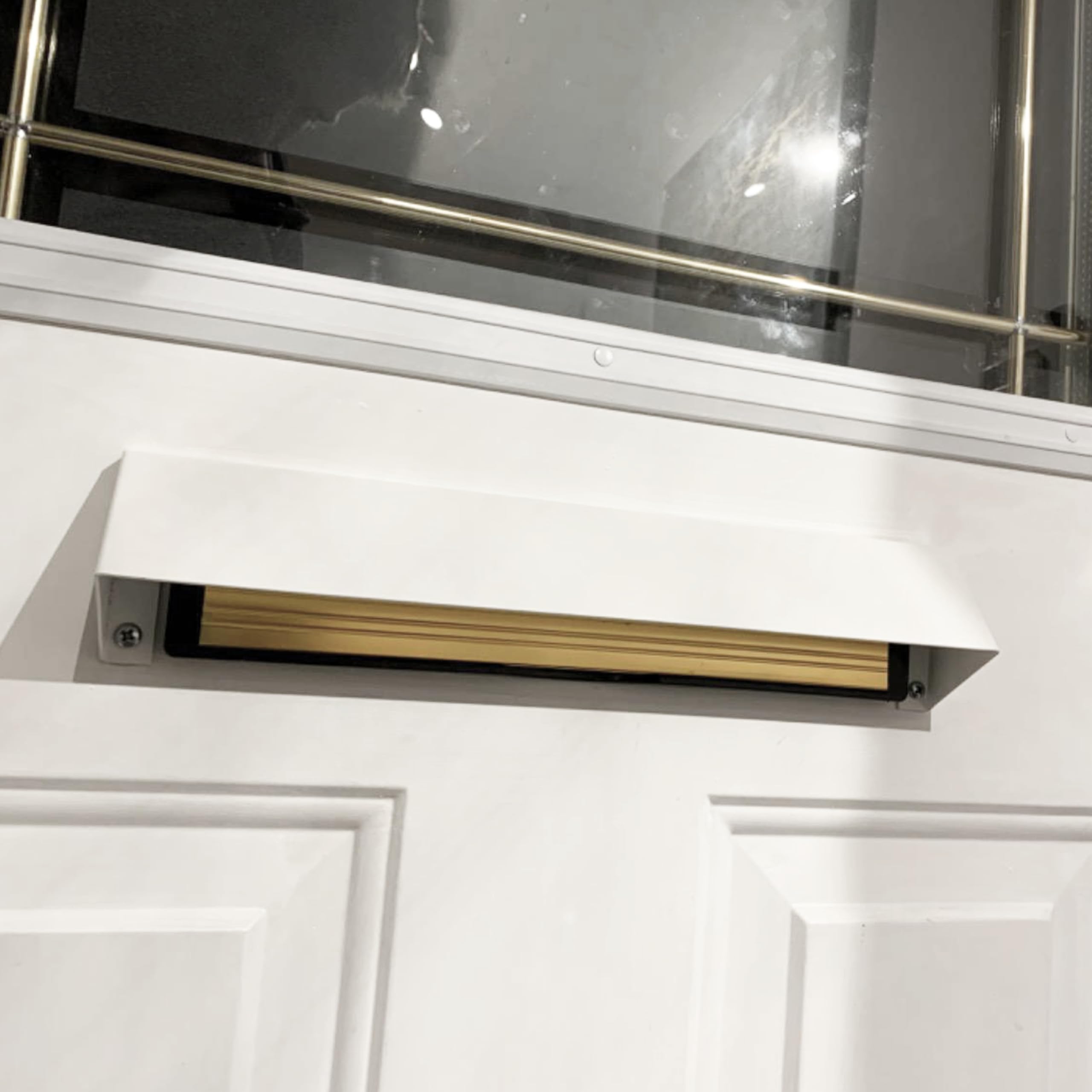 Home Secure™ - Visiera per cassetta postale, protezione per porta e privacy, colore: bianco