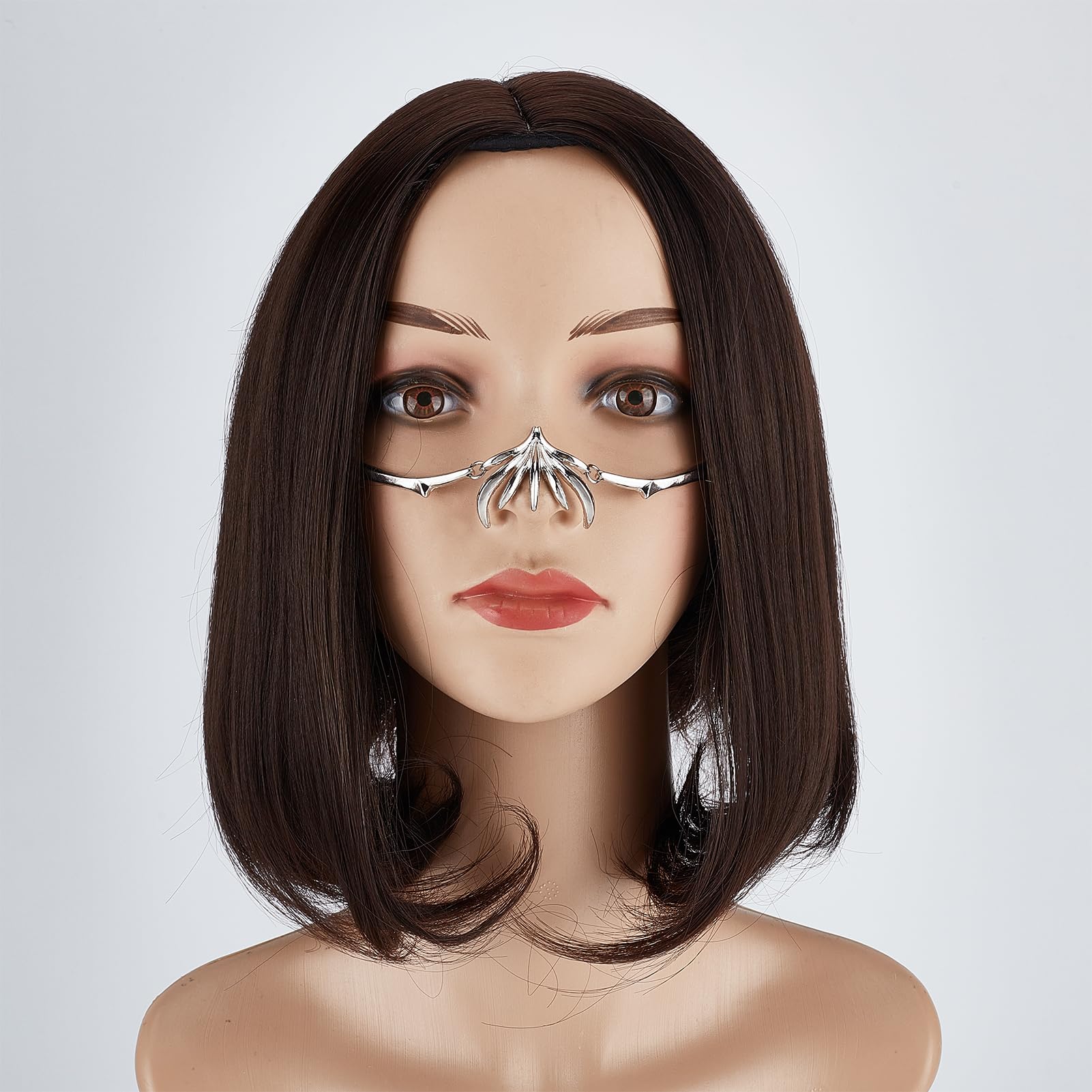 NICENEEDED Chaîne De Visage Chaîne De Corps Avec Motif à Chevrons Longue Frange Chaîne De Visage Bijoux Tendance