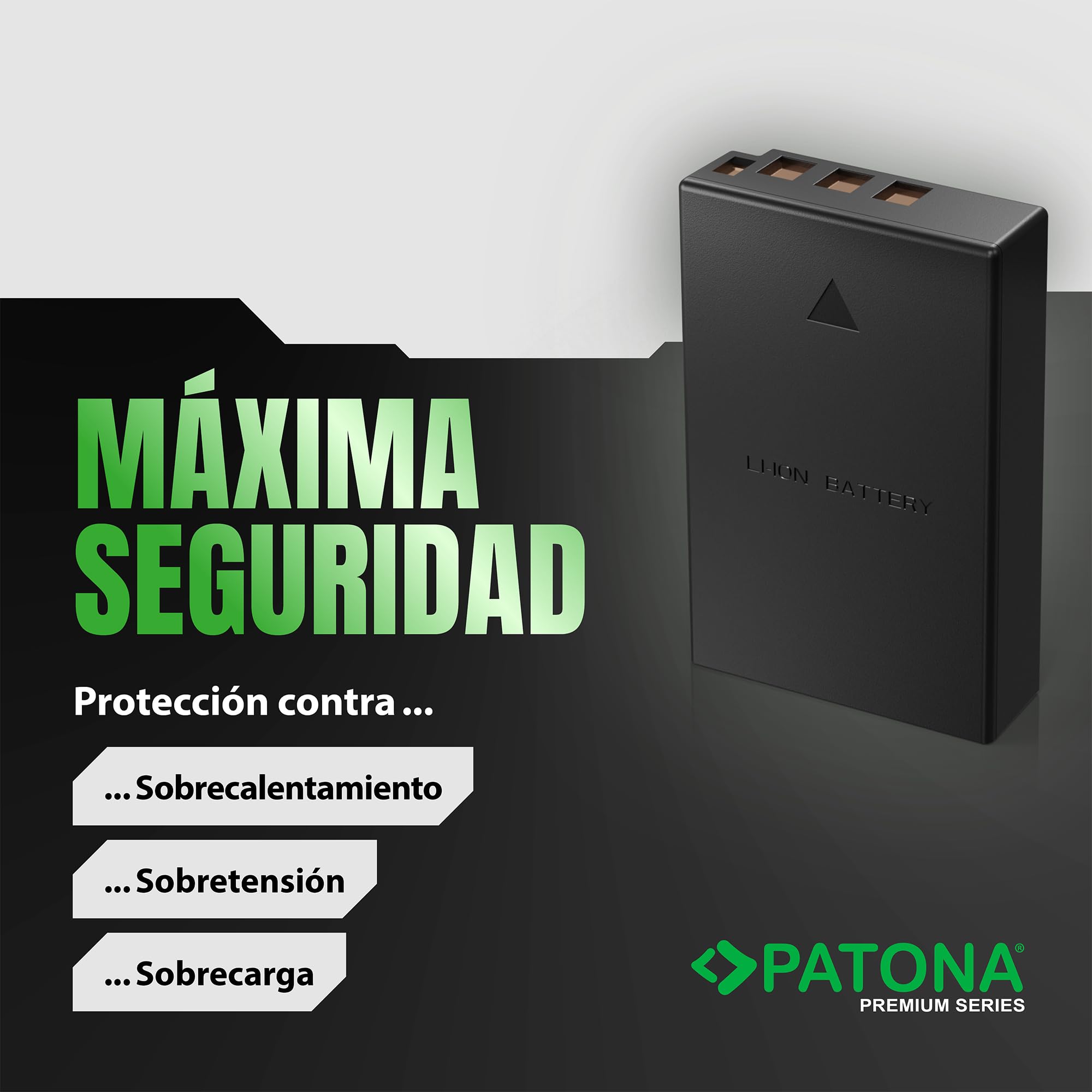 PATONA 2X Premium Batería 1100mAh – Recambio para Olympus BLS-5, BLS-50, PS-BLS5 – para OM-D E-M10 II-IV, E-M5 III, Pen E-P3, E-PL2 a E-PL9, E-PM1, E-PM2, Stylus 1 – una dispara, Otra Carga