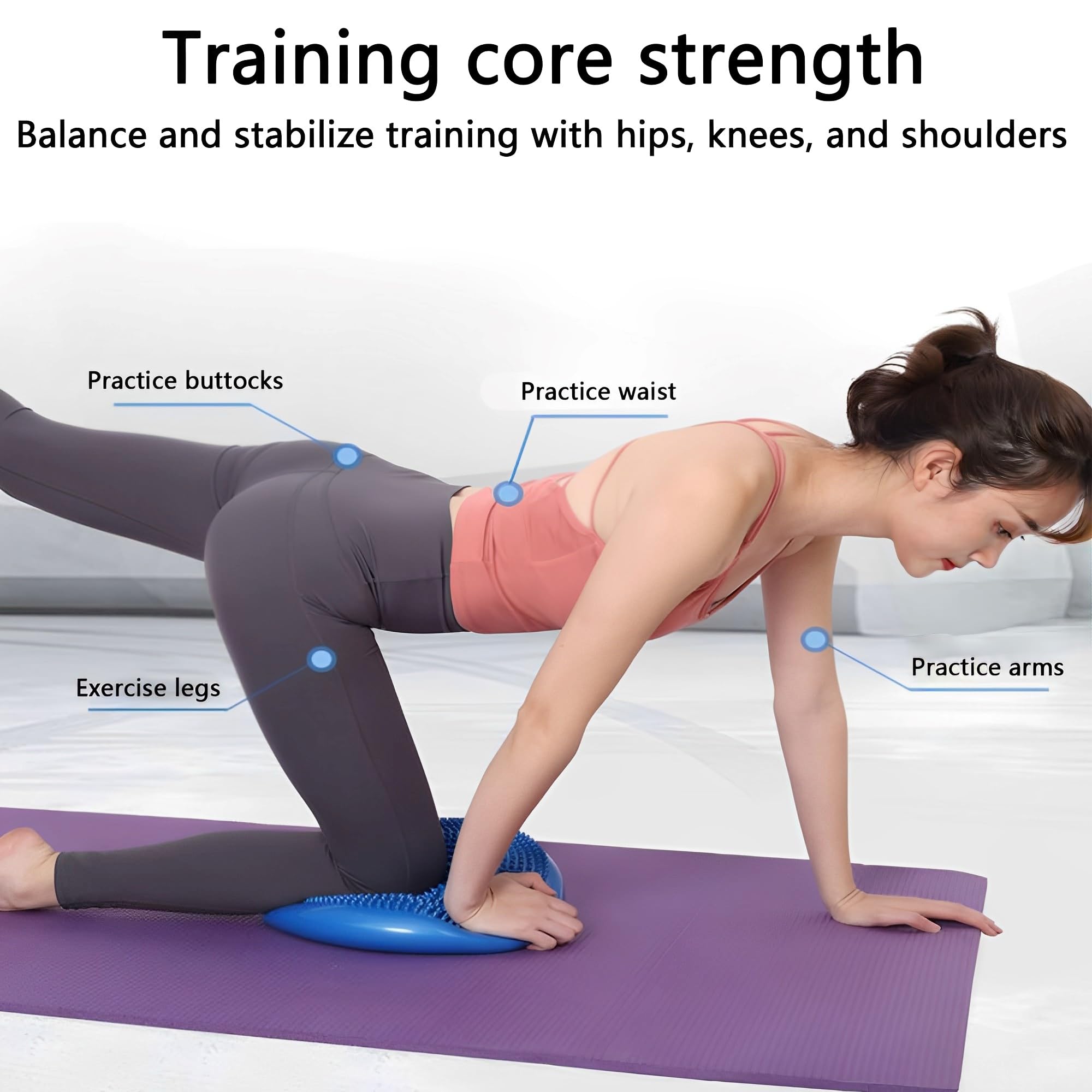 JIAMIAN Balance Pad, Inflatable Core Trainer, Balance Ball, Training Cushion, Chair Sensation Pad - Image 4