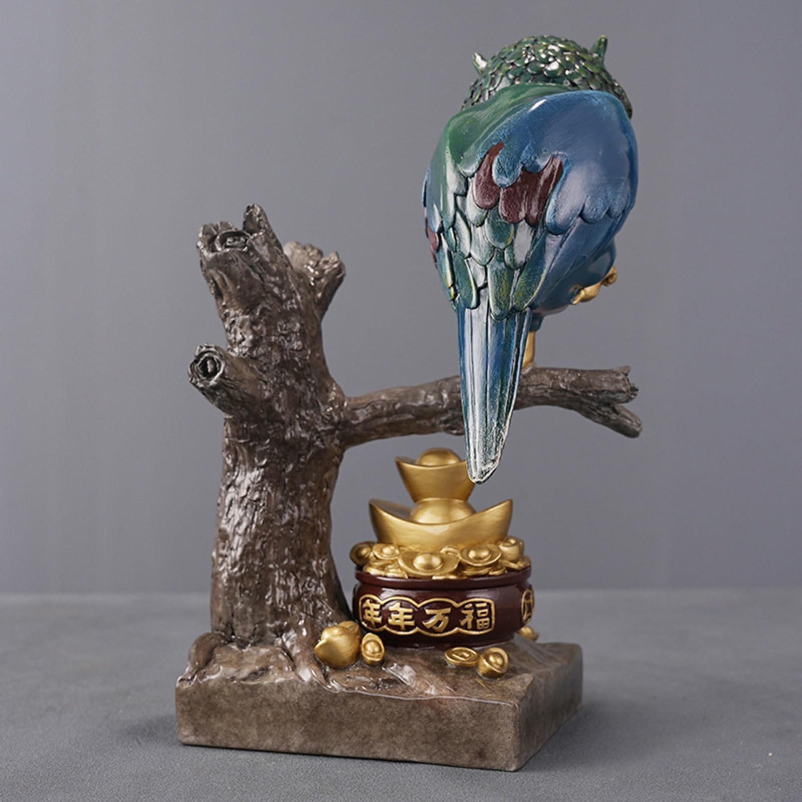 Kolorowa miedziana figurka sowy Rzeźba mądrości bogactwa Feng Shui