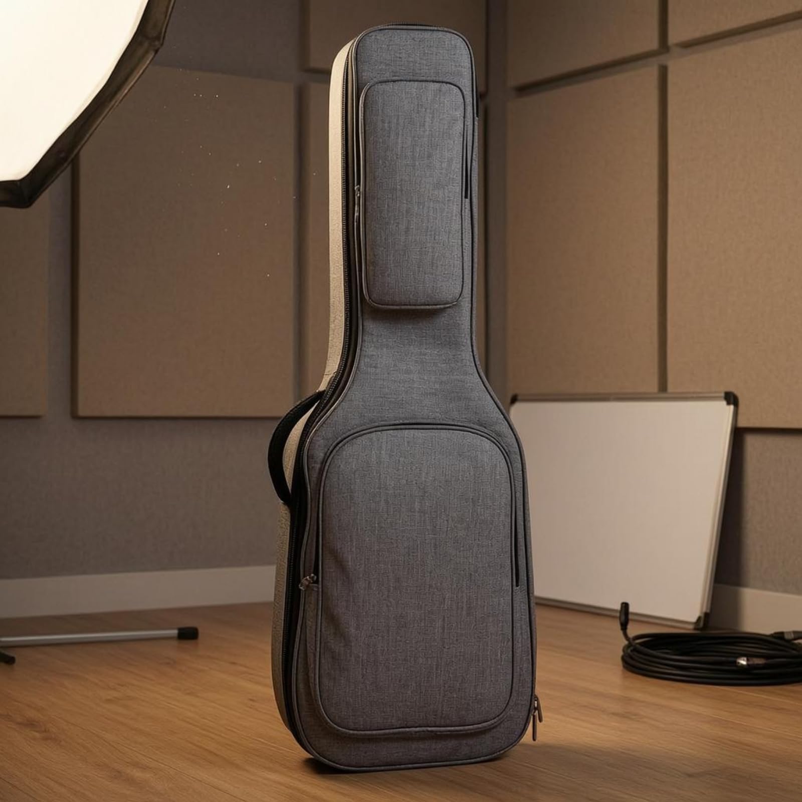 Qianly Bolsa Acolchada Guitarra Eléctrica Asas Transporte Funda Guitarra Eléctrica Ligera Accesorio Musical, Confortable con Forro De Franela Gris Niebla
