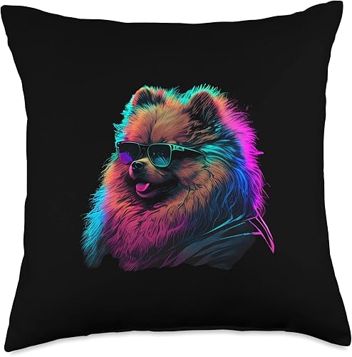 Abstract Chow Chow Dog Lovers Dogs Chows Throw Pillow, 18x18, Multicolor