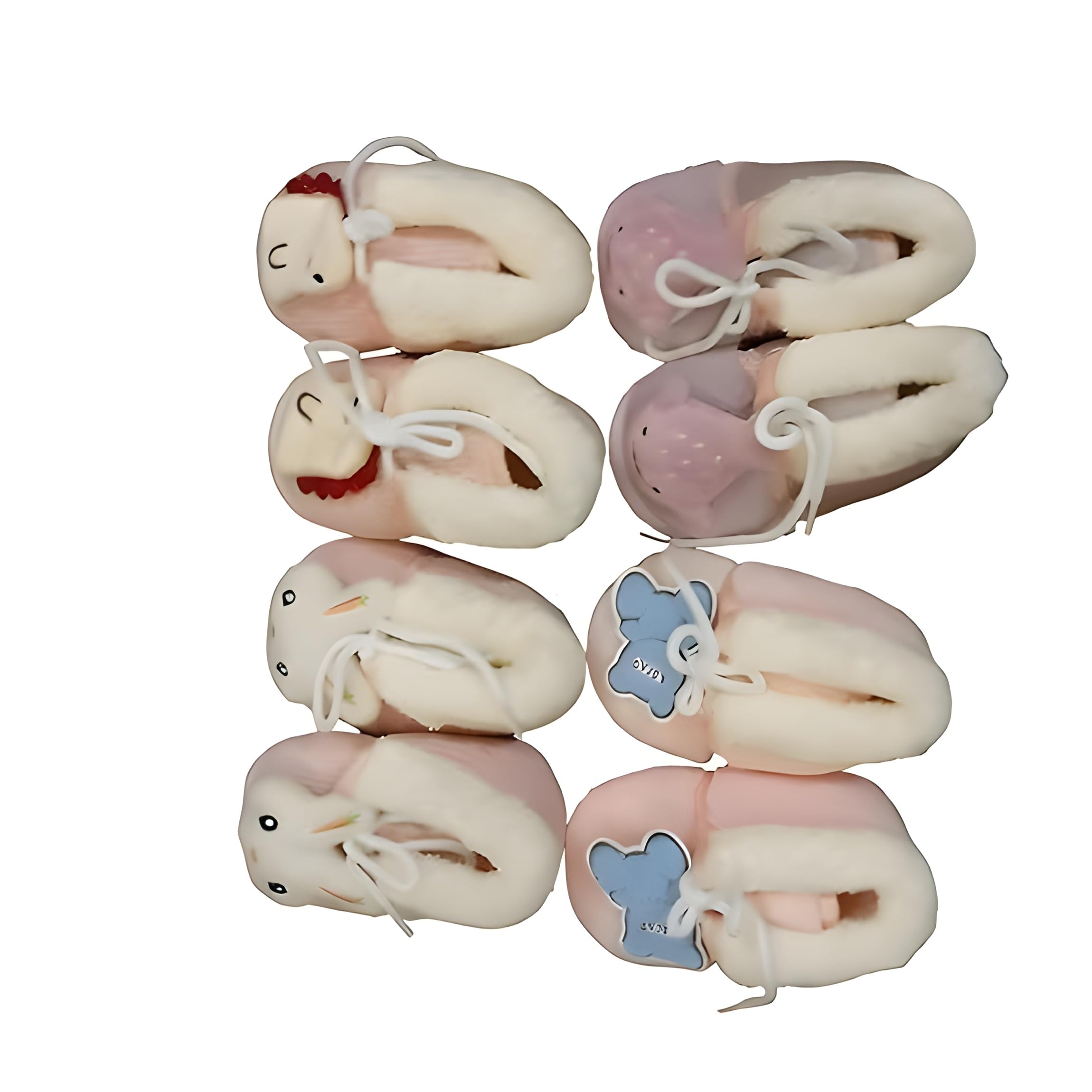 Cute Bunny Baby Booties Design with Base Embroidered Carrot Pattern Soft Fleece Lining Newborn Infant Slippers with Bow Ties (SH-FB-2)(0-6month) (Design may be vary)(Pack of 1)-image-23
