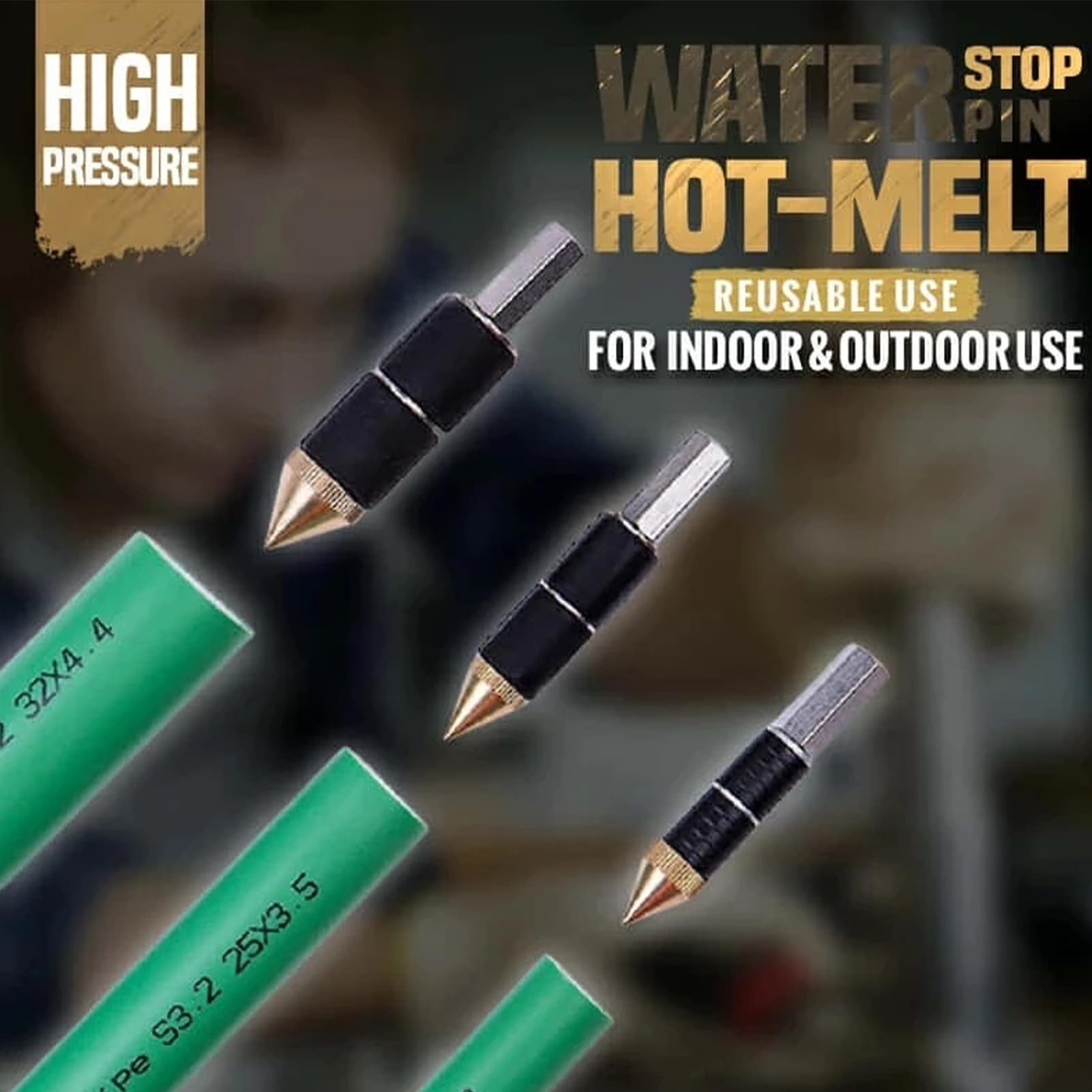 Multifunctional Pipe Water Stopper Tool Stainless Steel High Heat Resistant Hot Melt Water Stop Needle for Walls Corners and Tunnels