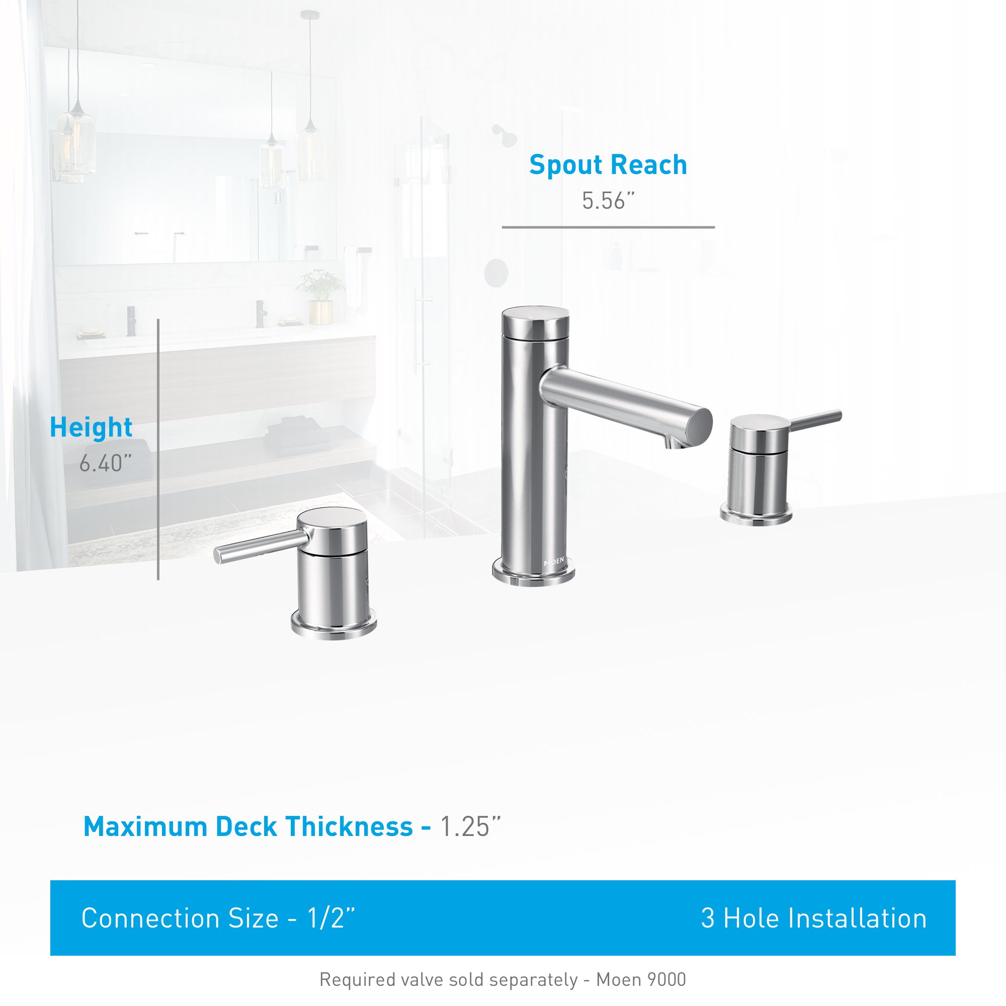 Moen Align Zweigriff-Wasserhahn-Verkleidungsset, Gebürstetes Nickel, Für 20,3–40,6 Cm Lochabstand