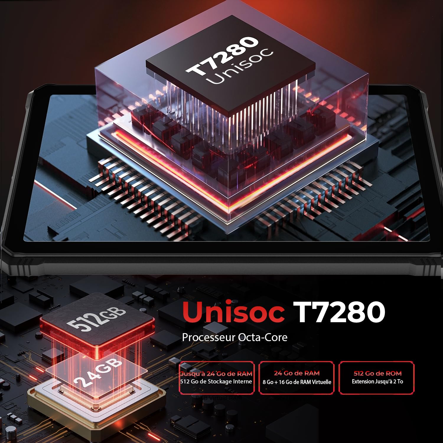 HOTWAV R9 Plus 11" 24Go+512Go+2To 20080mAh Android 14 Tablette Incassable | 64MP+16MP 2K FHD+ Tablette Tactile, Dual SIM/4G/WLAN 5G/Octa Core/IP68&IP69K MIL-STD-810/Face ID/GPS/OTG, Noir