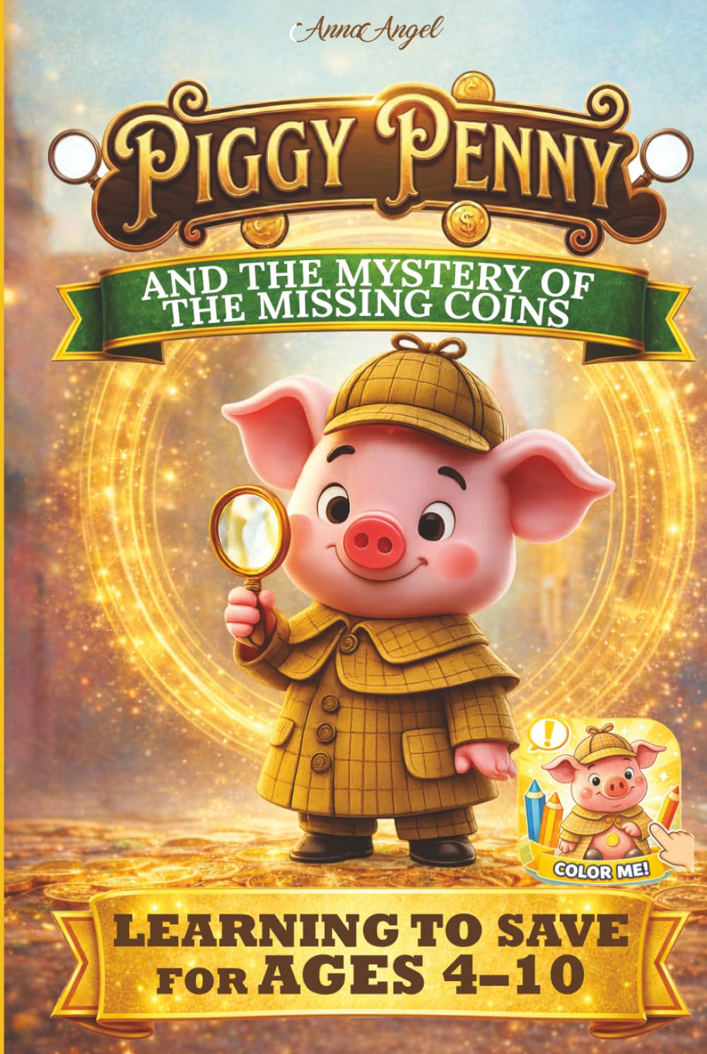 Piggy Penny and the Mystery of the Missing Coins: A Fairytale About Saving and Good Choices With black-and-white illustrations inside (Piggy Penny Coloring Books)