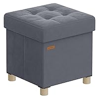 SONGMICS Pouf Contenitore, Cassapanca Pieghevole