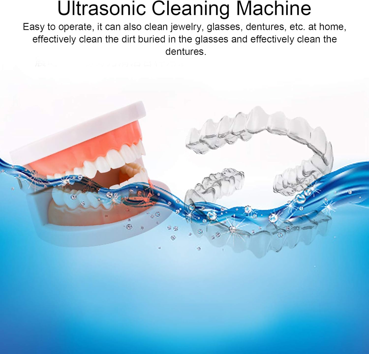 Sonic Denture Cleaning Machine, Intelligent Eyeglasses Jewelry Cleaner