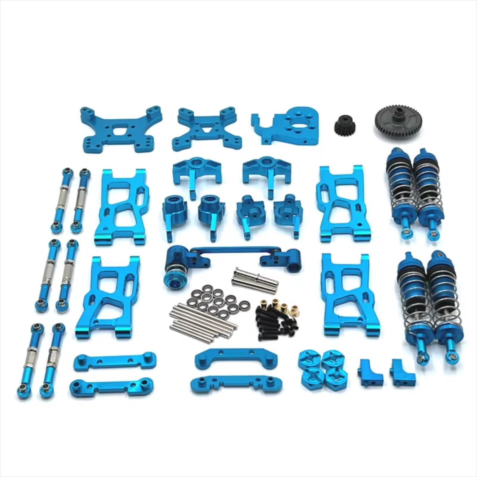 Dla WLtoys 124007 124017 124019 144001 144002 144010 dla RIaarIo Xdkj-001 Xdkj-006 Am-X12 zestaw amortyzatorów metalowych części zamienne do samochodu RC amortyzator RC(Niebieski)