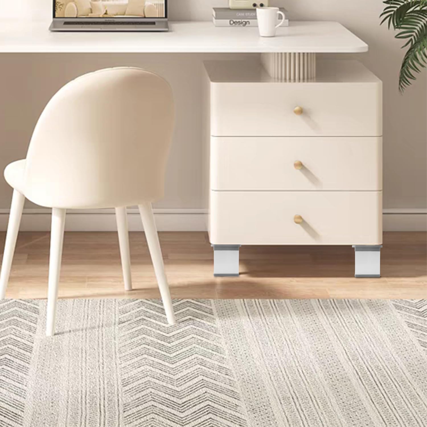 6 Pezzi Piedini Regolabili per Mobili, Piedini per Mobili 40 × 40 × 50 mm (Espandibili 15 mm), Piedini per Mobili Regolabili Quadrati in Lega di Alluminio, Piedi per Mobili per Mobili Fai-da-te (6)